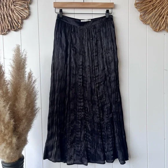 Free People skirt midi black pleated party vera city cocktail - Picture 5 of 8